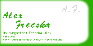 alex frecska business card